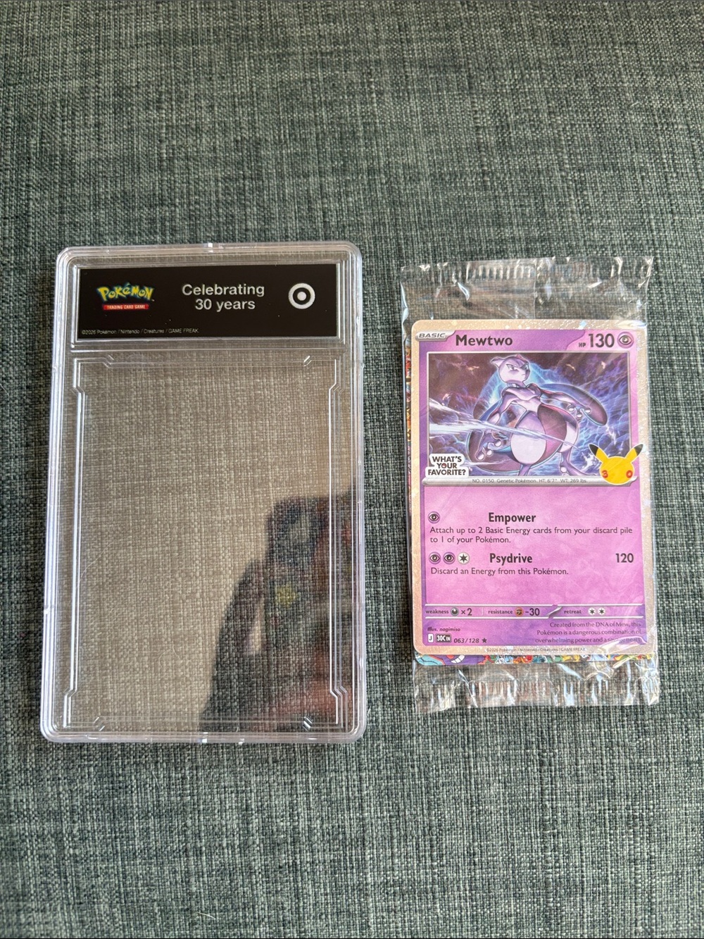 Pokémon Mewtwo Target 30th anniversary Promo Card sealed not open with case rare